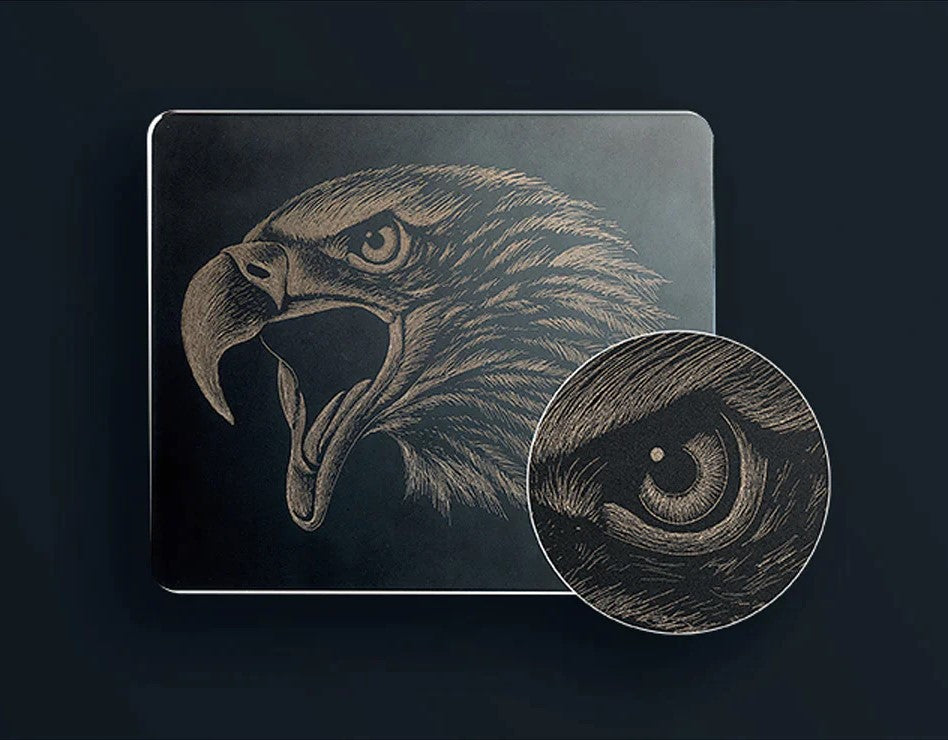 Laser engraved eagle created with xTool