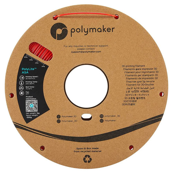 Polymaker PolyLite ASA - Red– Ultimate 3D Printing Store