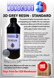 Grey - monocure standard 3D resin 1 liter - from monocure resin - Ultimate 3D Printing Store