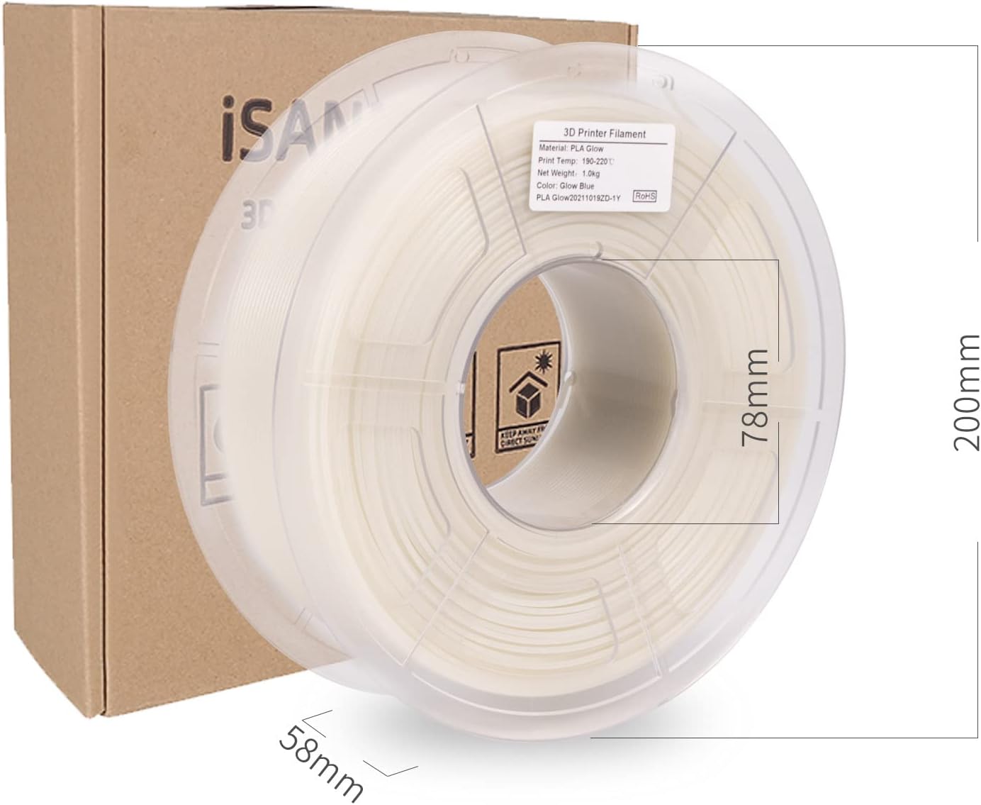 iSANMATE PLA Glow-in-the-Dark - Luminous Blue