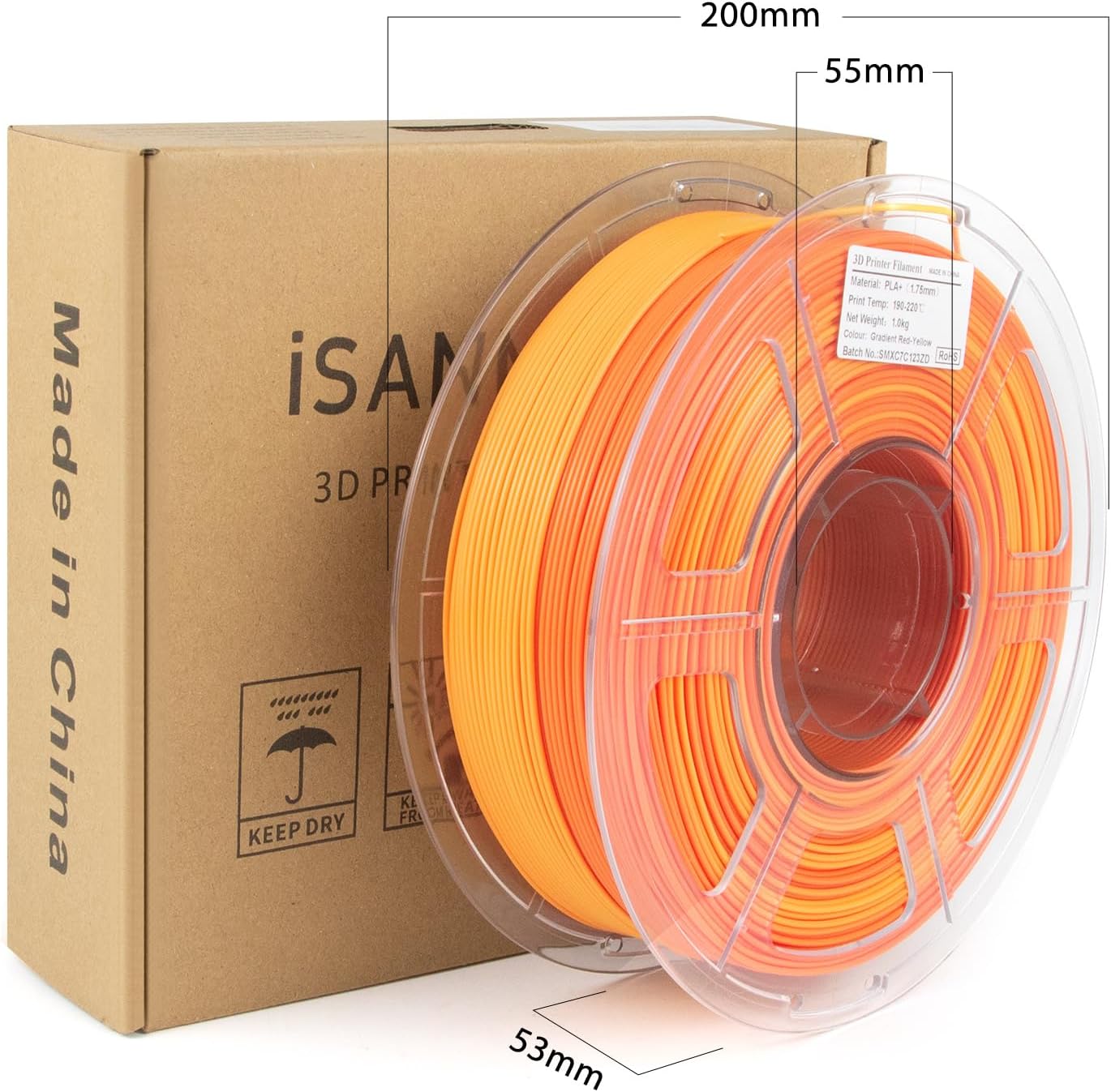 iSANMATE PLA + Matte Gradient -  Red + Orange