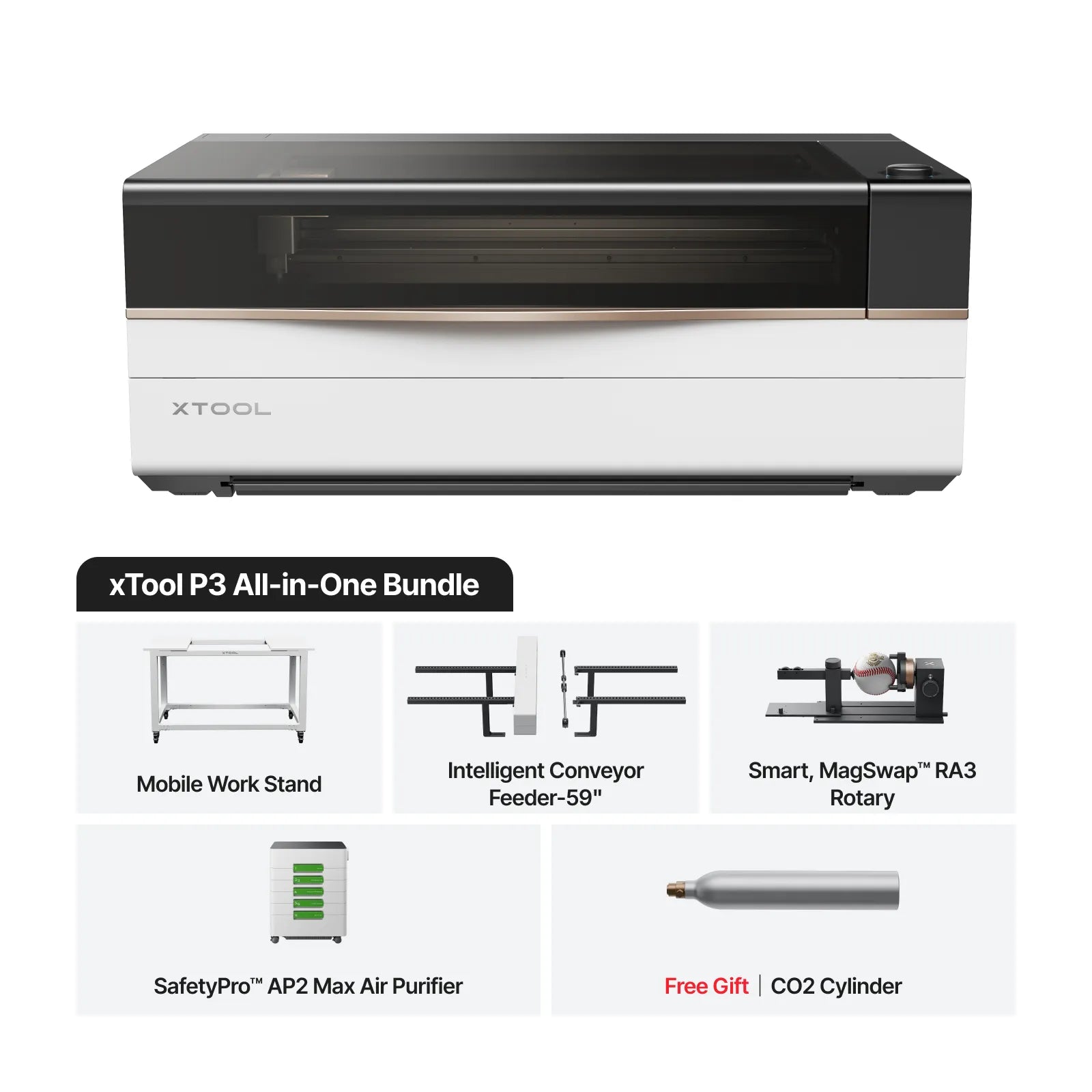 xTool P3 80W CO2 Laser Cutter with Intelligent Automation