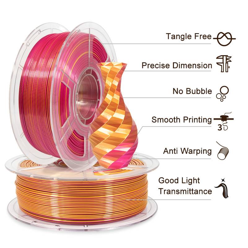 iSANMATE PLA Silk Dual - Rose Red + Gold