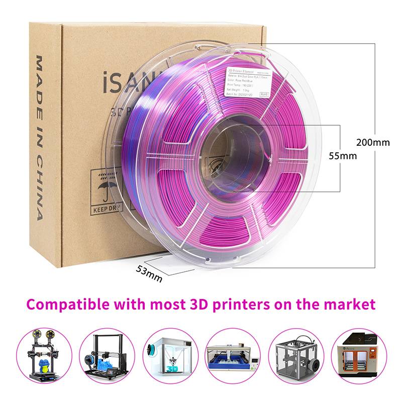 iSANMATE PLA Silk Dual - Rose Red + Blue