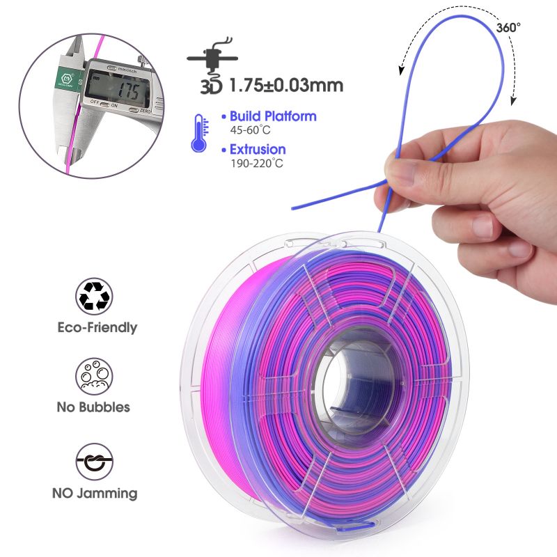 iSANMATE PLA + Matte Gradient - Pink + Purple + Blue