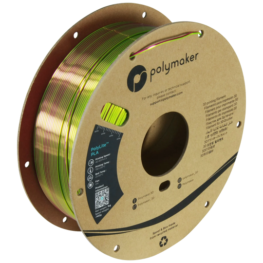 Polymaker PolyLite Dual Silk PLA - Aubergine - Lime / Magenta