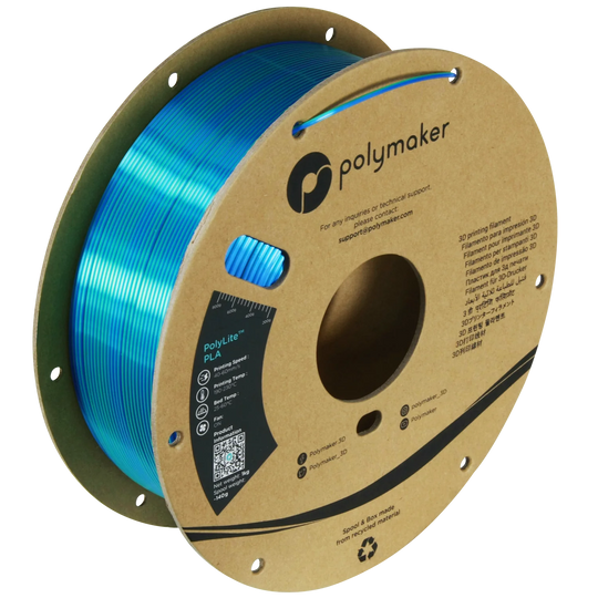 Polymaker PolyLite Dual Silk PLA - Caribbean Sea - Blue / Green
