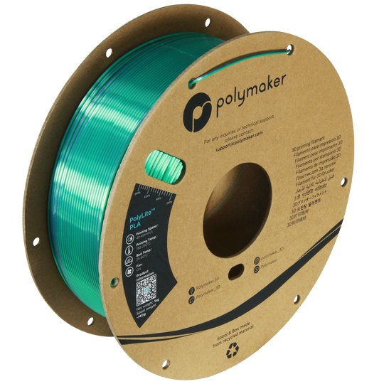 Polymaker PolyLite Dual Silk PLA - Jadeite - Green / Chrome