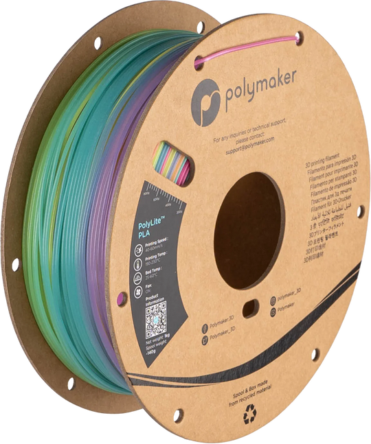 Polymaker PolyLite Luminous PLA - Luminous Rainbow