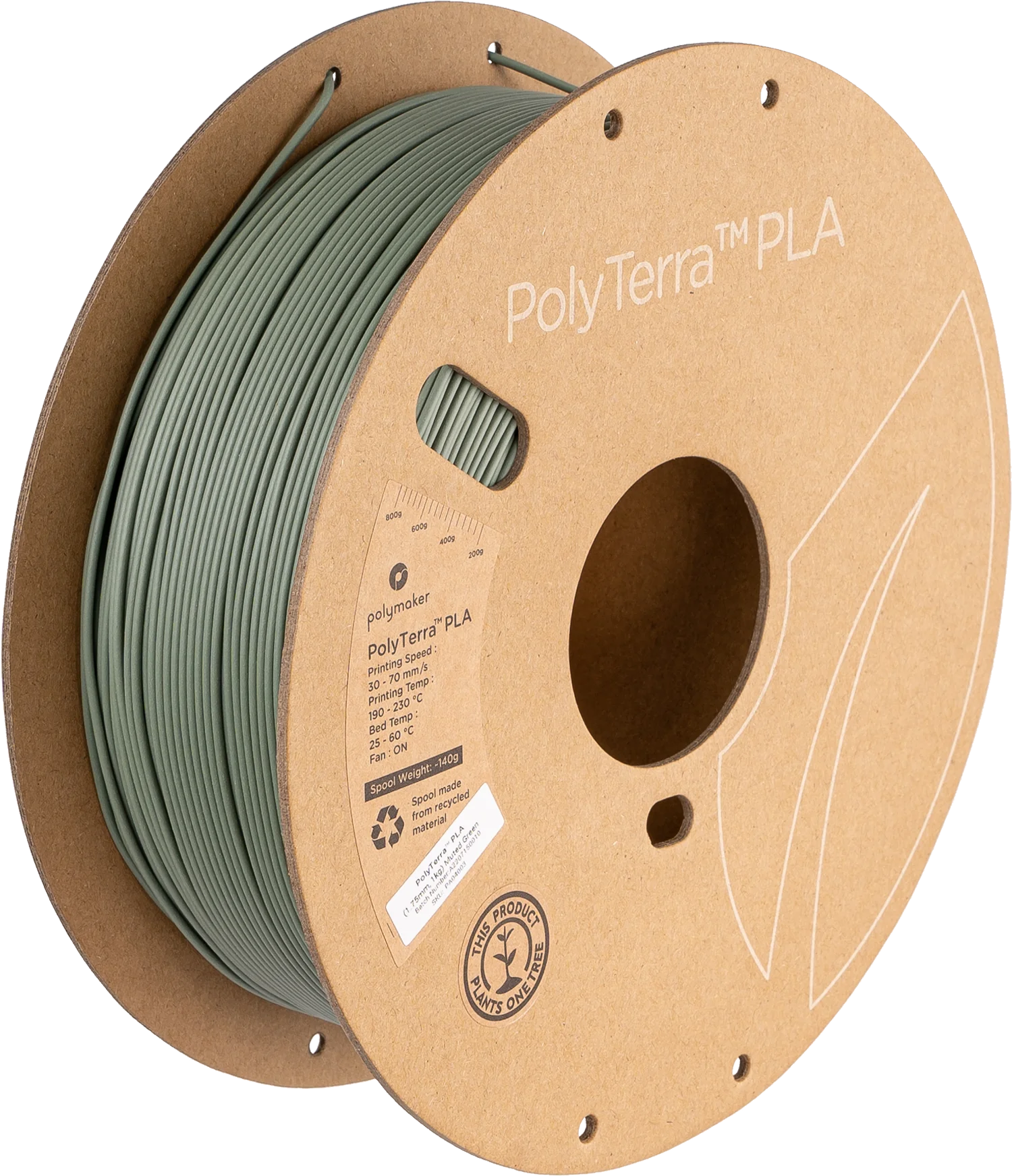 Polymaker PolyTerra PLA - Muted Green