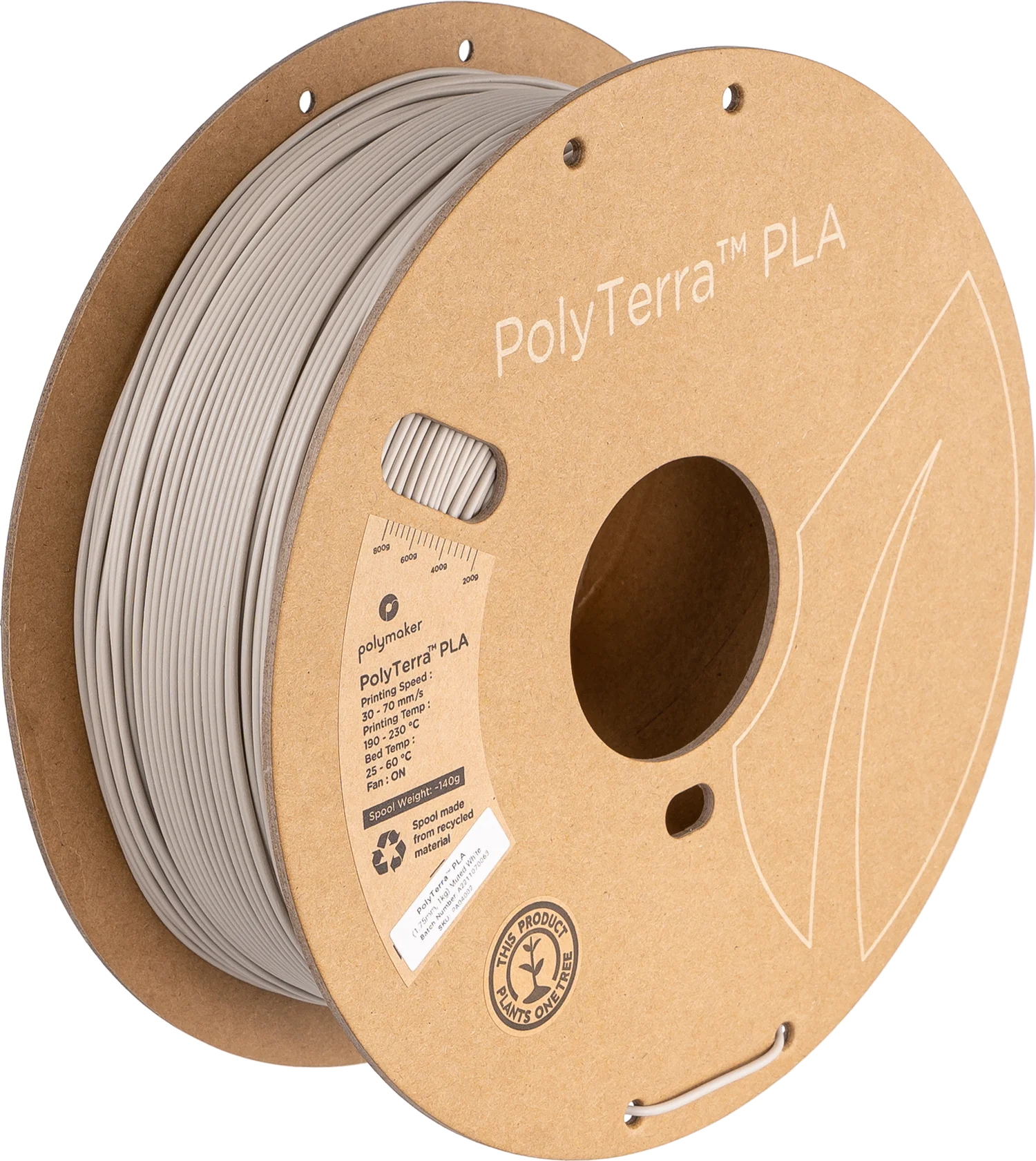 Polymaker PolyTerra PLA - Muted White