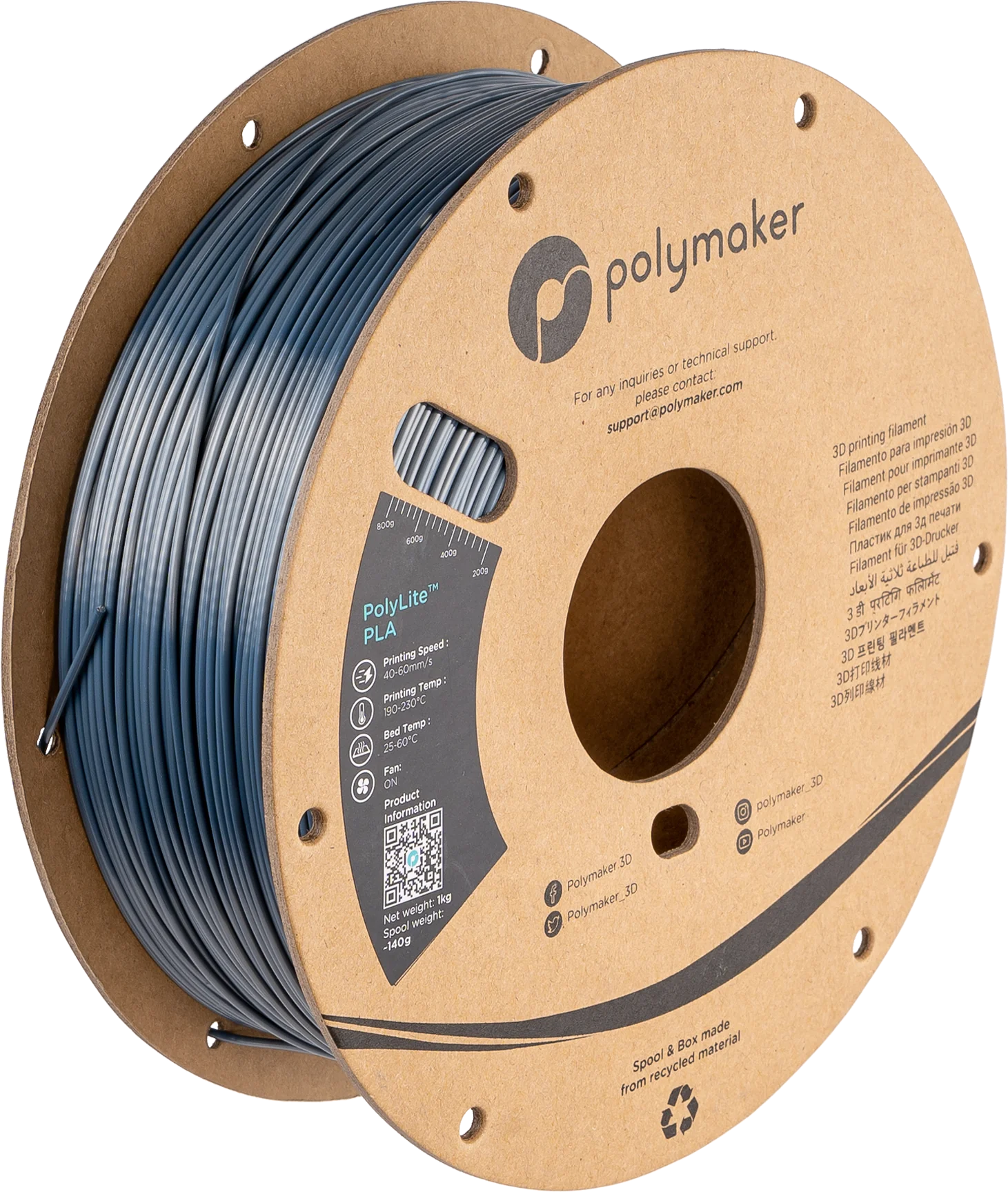 Polymaker PolyLite PLA - Silk Chrome