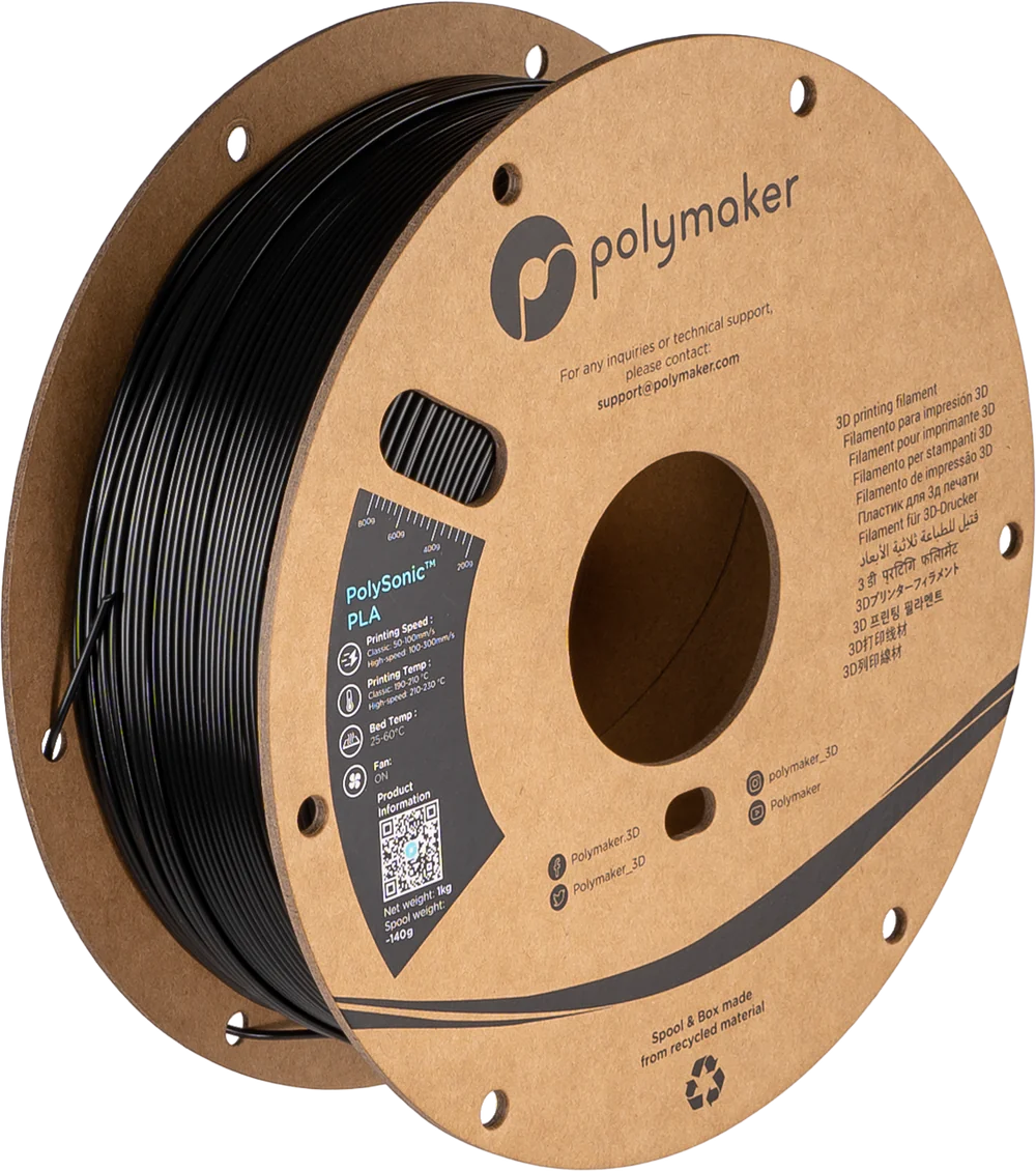 Polymaker PolySonic PLA - Black– Ultimate 3D Printing Store