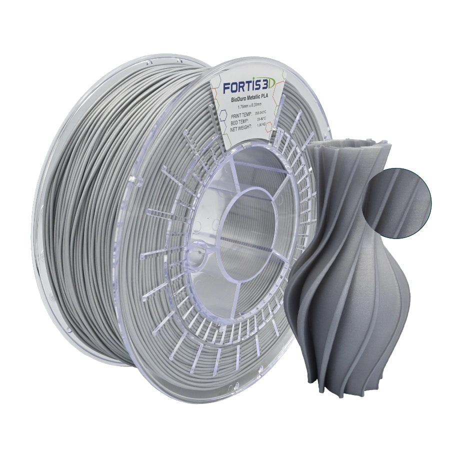 Fortis3D - BioDuro Metallic PLA 1KG - Brilliant Silver