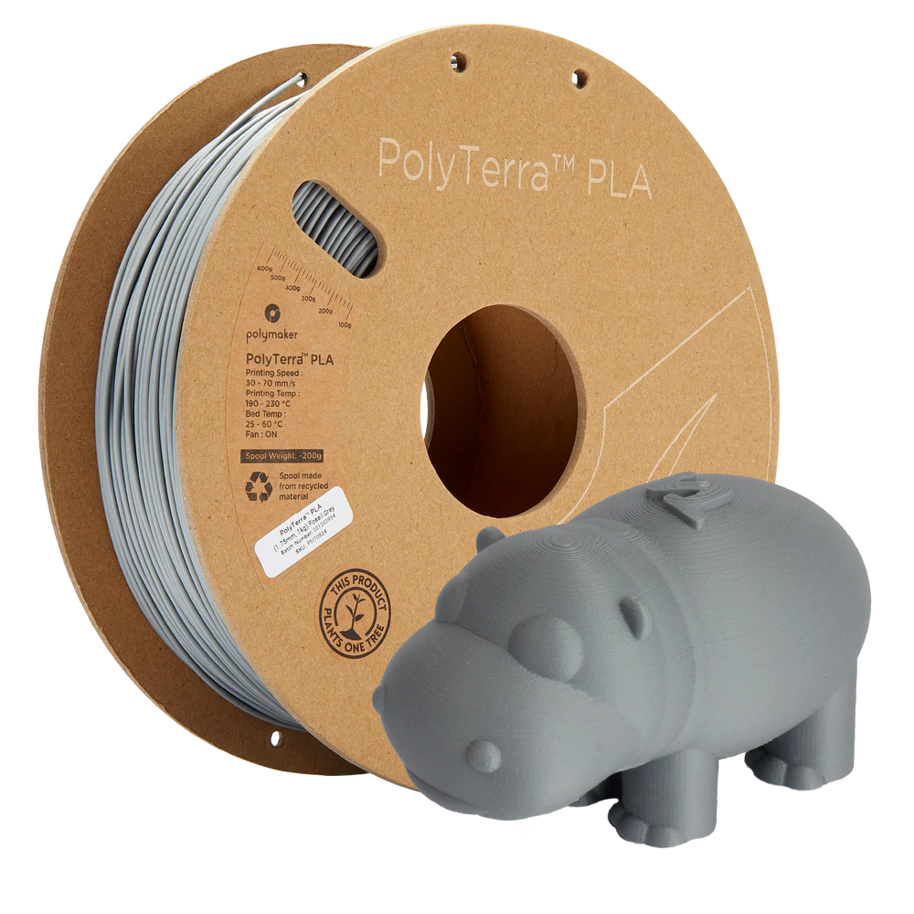 Polymaker PolyTerra PLA - Fossil Grey– Ultimate 3D Printing Store