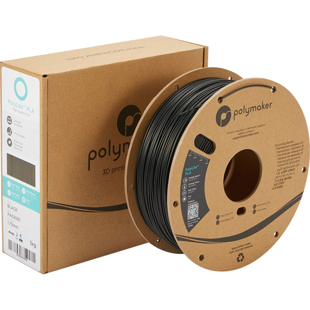 Polymaker PolyLite PLA - Black– Ultimate 3D Printing Store
