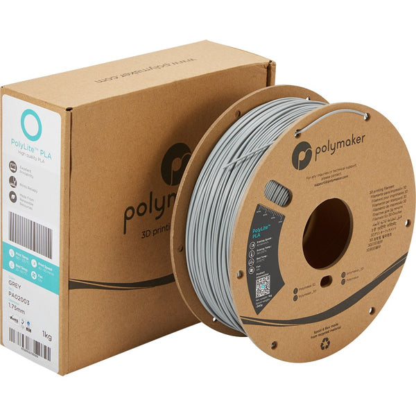 Polymaker PolyLite PLA - Grey– Ultimate 3D Printing Store