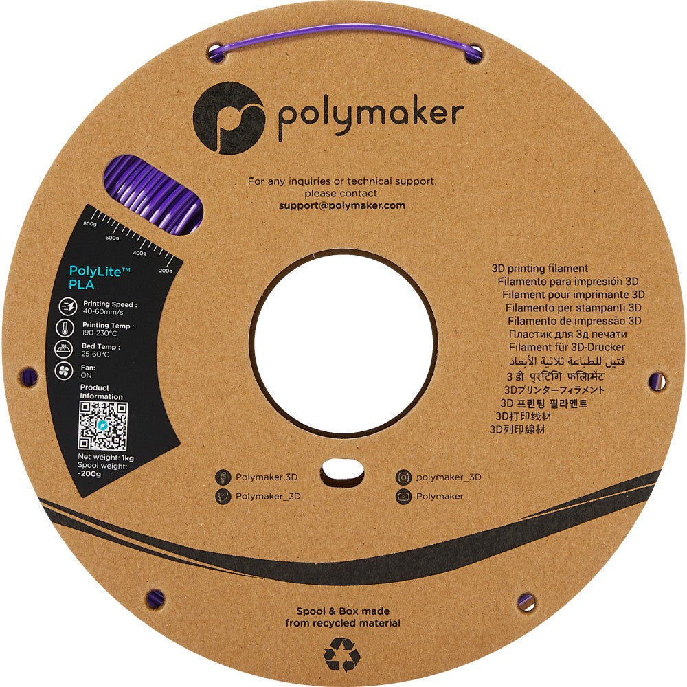 Polymaker PolyLite PLA - Silk Purple– Ultimate 3D Printing Store