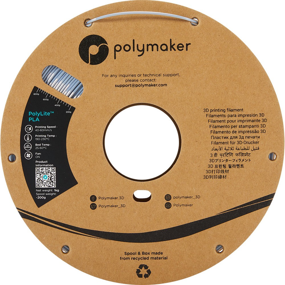 Polymaker PolyLite PLA - Silk Silver– Ultimate 3D Printing Store