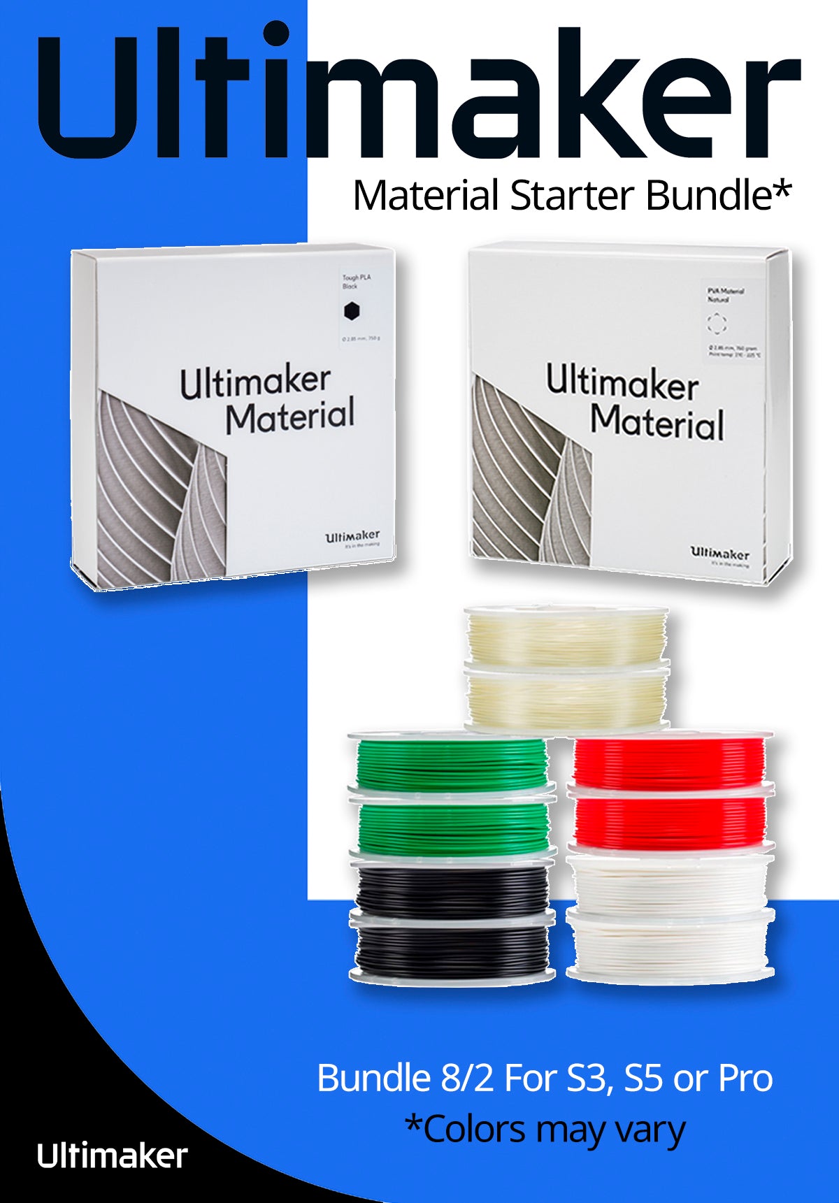 Ultimaker Material Starter Bundle 8/2 (Dual Extrusion) - Ultimate 3D Printing Store