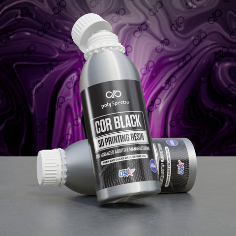 polySpectra COR Black Photopolymer Resin for 405nm DLP & LCD 3D Printers