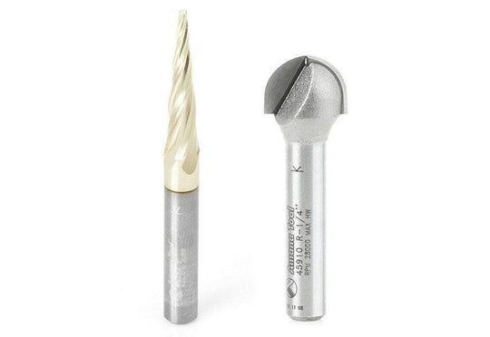 Axiom 2pc CNC Carving Bit Set - 1/4 Shank by Amana Tool