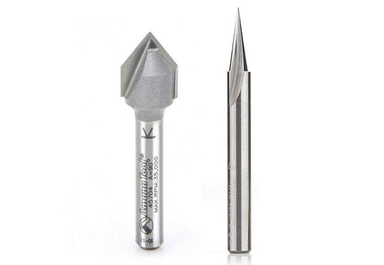 Axiom 2pc CNC Sign-Making Bit Set by Amana Tool - 1/4" Shank