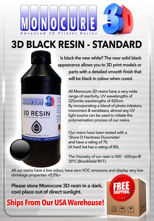 Monocure Standard 3D Resin 1L Black
