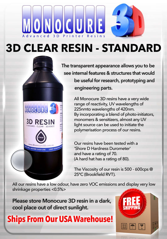Monocure Standard 3D Resin 1L Clear