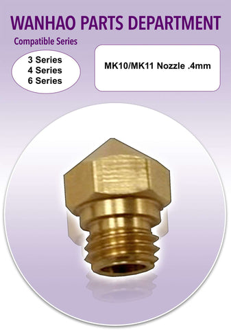 MK10/MK11 Nozzle .4mm  Wanhao Duplicator i3 / Monoprice Maker Select - Ultimate 3D Printing Store