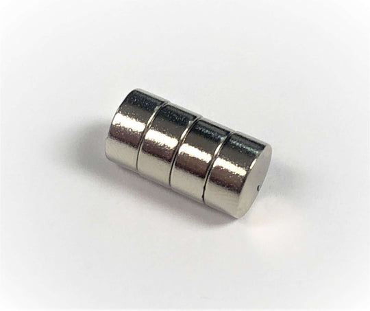 Neodymium Magnet 3.8mm Thick 8mm Diameter - 4 Pack