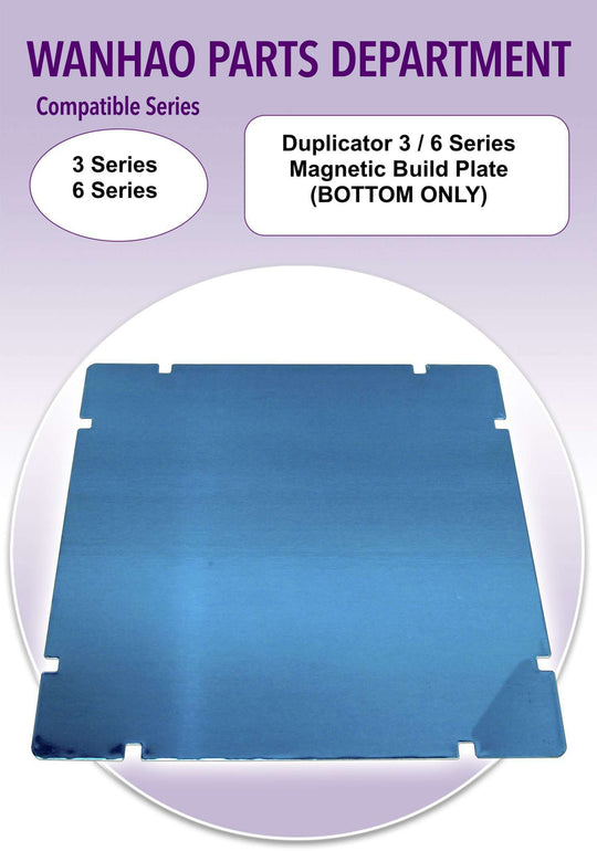 Wanhao i3 / D6 Series Magnetic Build Plate (Bottom Only)