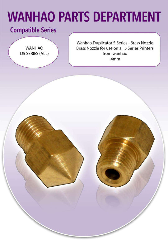 Wanhao D5 - Brass Extruder Nozzle - .4mm