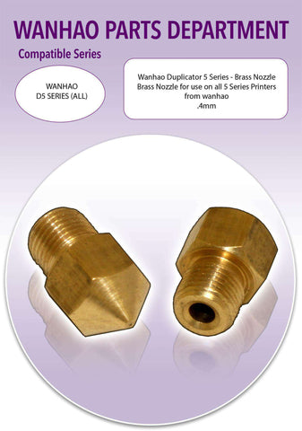 Wanhao Duplicator 5 Series 3D Printer Parts- Brass Extruder Nozzle - Ultimate 3D Printing Store