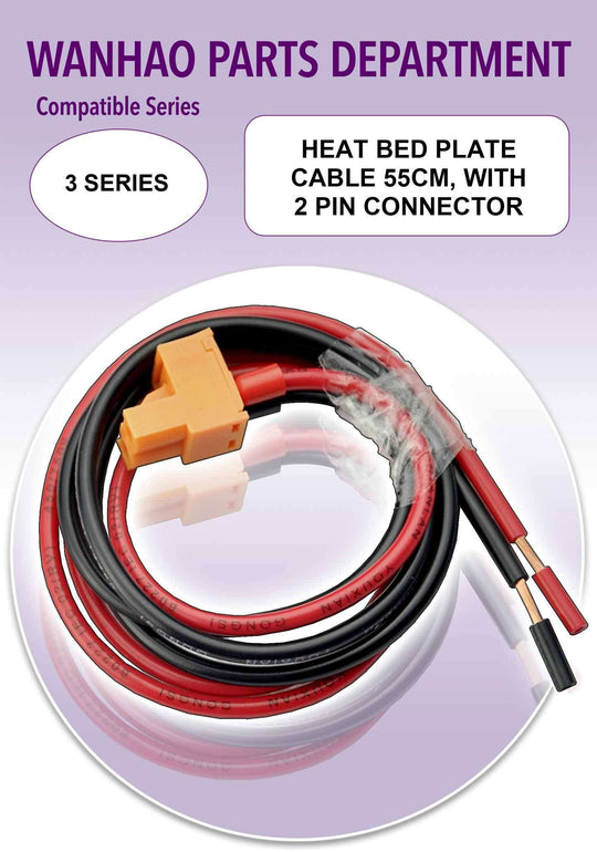 Wanhao I3Plus - HBP cable 55cm, with 2P connector
