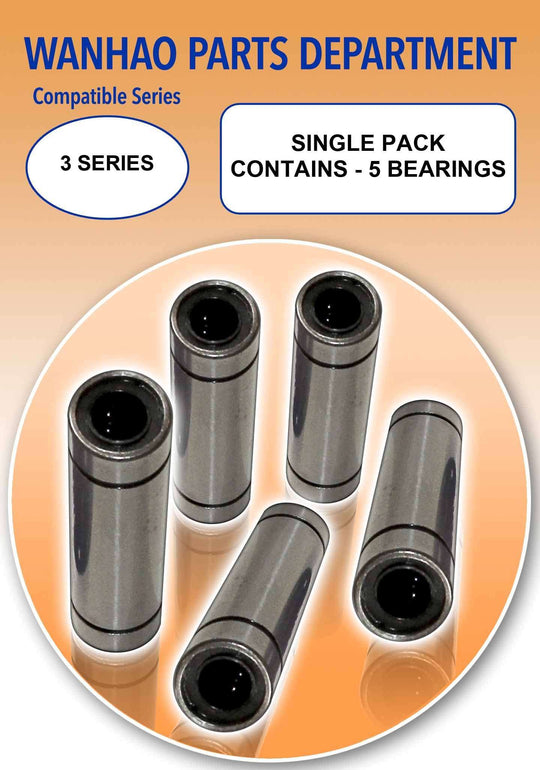 Wanhao 45mm Bearings - 5 Pack Upgrade - Part LM8LUU