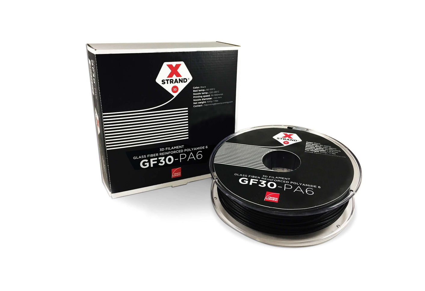 XStrand™ GF30-PA6 - 2.85MM - 500G - Black - Ultimate 3D Printing Store