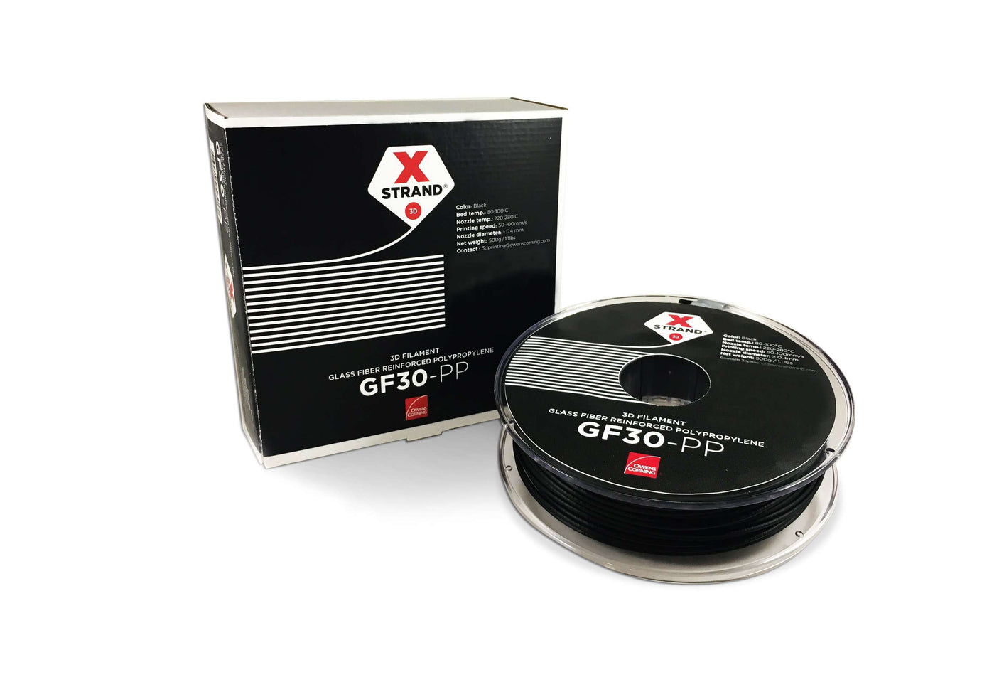 XStrand™ GF30-PP - 2.85MM - 2.2KG - Black - Ultimate 3D Printing Store